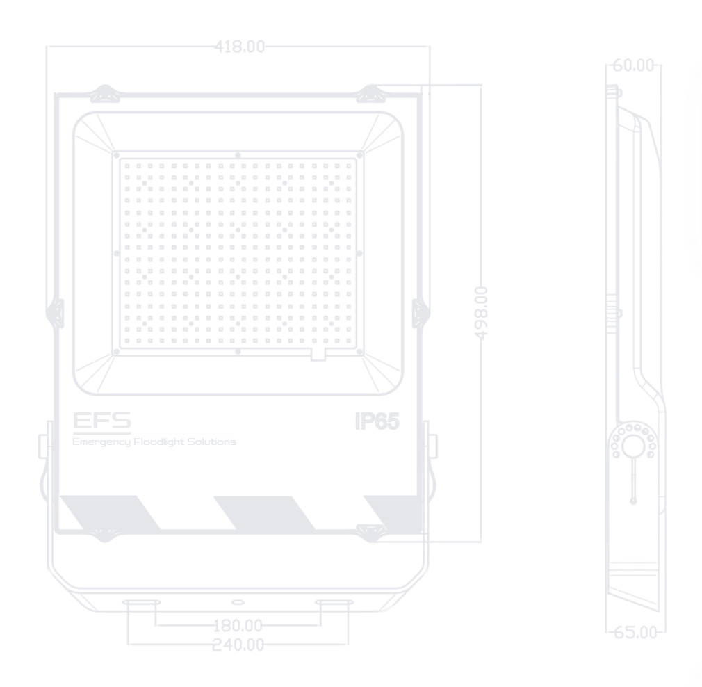 EFS-FL240E dimensioned drawing